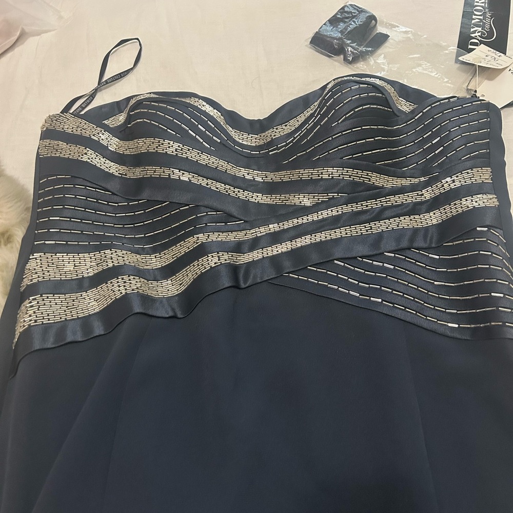 Elegant Pewter Strapless Dress